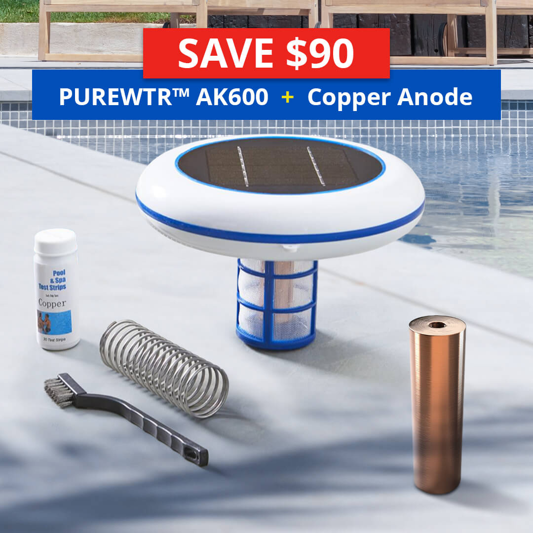 Solar Pool Ionizer + COPPER ANODE